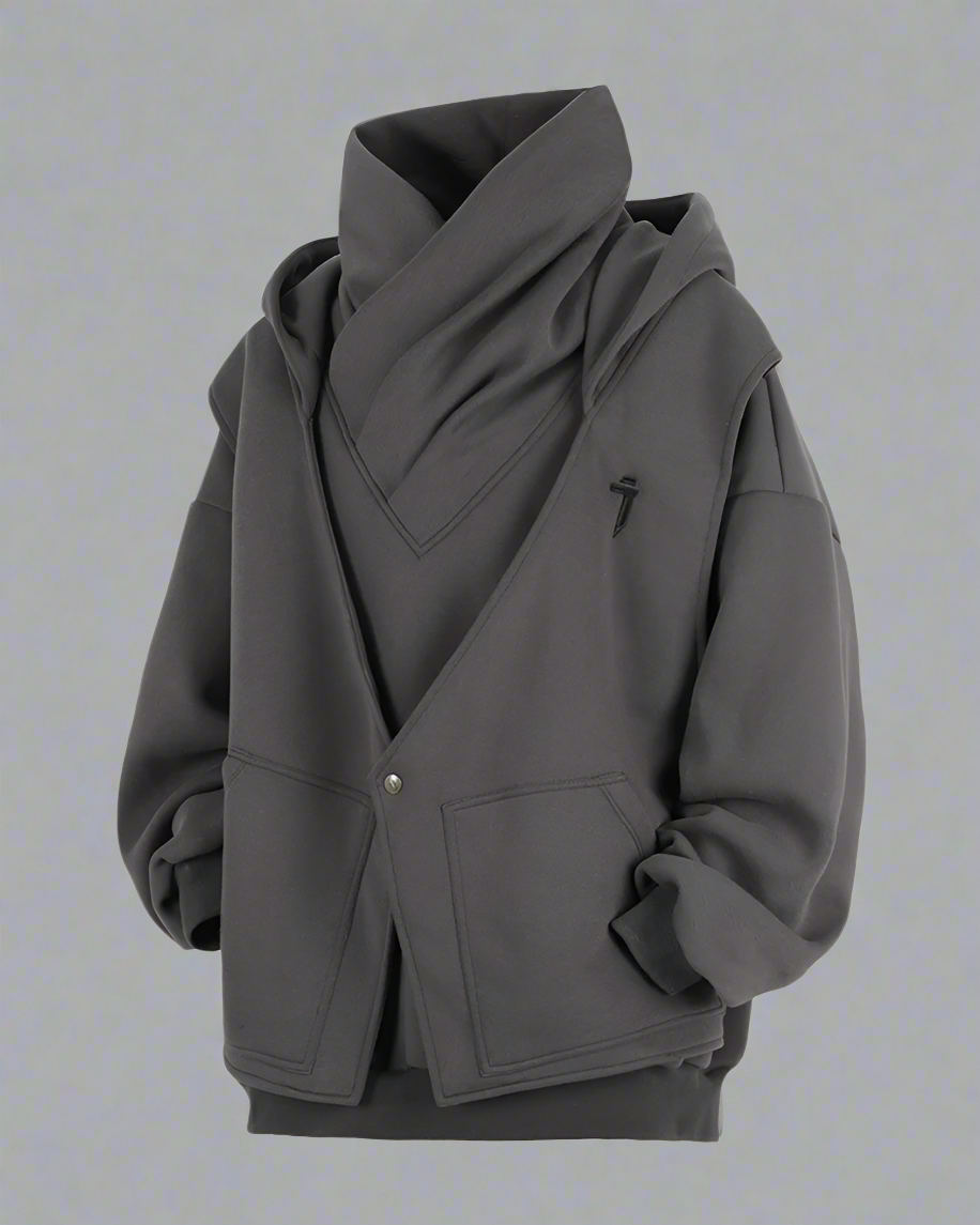 Urban Layered Turtleneck Hoodie -  turtleneck hoodie - Urban Layered Turtleneck Hoodie for Modern Style - View 7