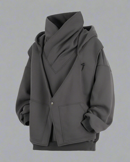 Urban Layered Turtleneck Hoodie -  turtleneck hoodie - Urban Layered Turtleneck Hoodie for Modern Style - View 7
