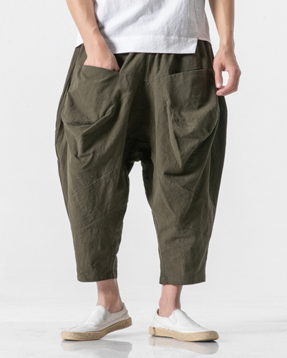 Urban Loose Hakama Trousers - hakama trousers - Urban Loose Hakama Trousers for Comfort and Style - View 2