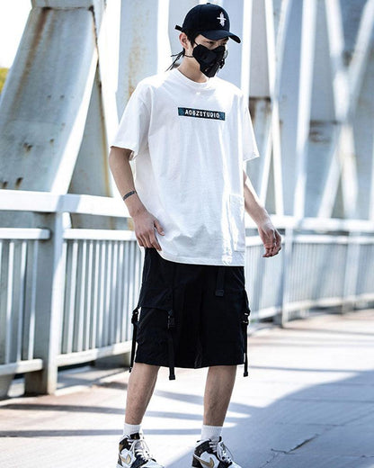 Urban Multi-Pocket Cargo Shorts -  Harajuku streetwear - Urban Multi-Pocket Cargo Shorts for Casual Style - View 5