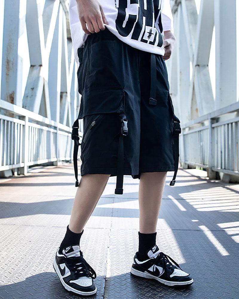 Urban Multi-Pocket Cargo Shorts - Summer Techwear - Urban Multi-Pocket Cargo Shorts for Casual Style - View 3