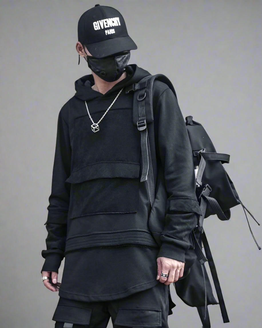 Urban Ninja Black Hoodie - urban hoodie - Urban Ninja Black Hoodie for Stylish Urban Wear - View 2