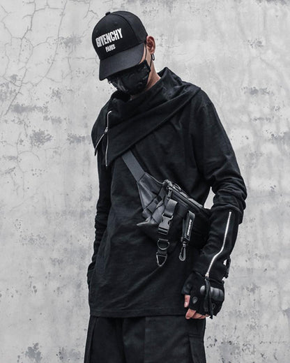 Urban Ninja High Collar Sweatshirt -  black - Urban Ninja High Collar Sweatshirt for Cozy Style - View 3