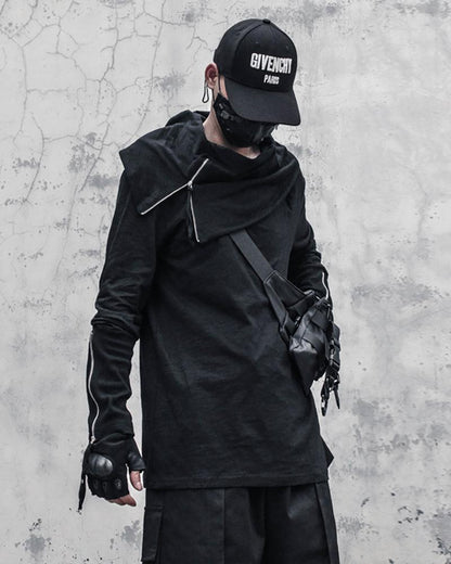 Urban Ninja High Collar Sweatshirt - stylish comfort - Urban Ninja High Collar Sweatshirt for Cozy Style - Main view
