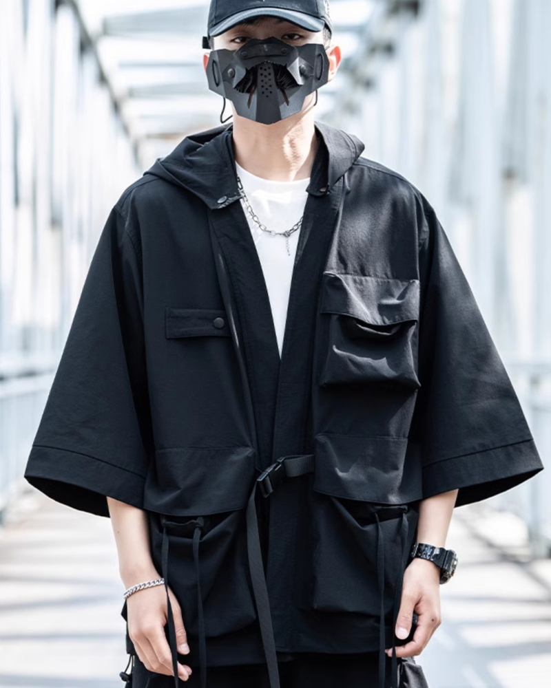 Urban Ninja Hooded Kimono -  hooded kimono - Urban Ninja Hooded Kimono for Modern Streetwear - View 3