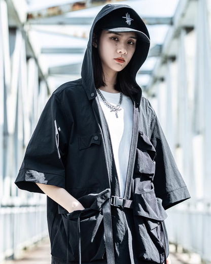 Urban Ninja Hooded Kimono -  ninja aesthetics - Urban Ninja Hooded Kimono for Modern Streetwear - View 4
