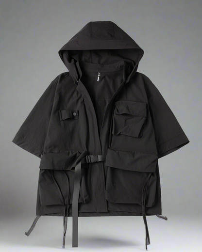 Urban Ninja Hooded Kimono -  techwear jacket - Urban Ninja Hooded Kimono for Modern Streetwear - View 7