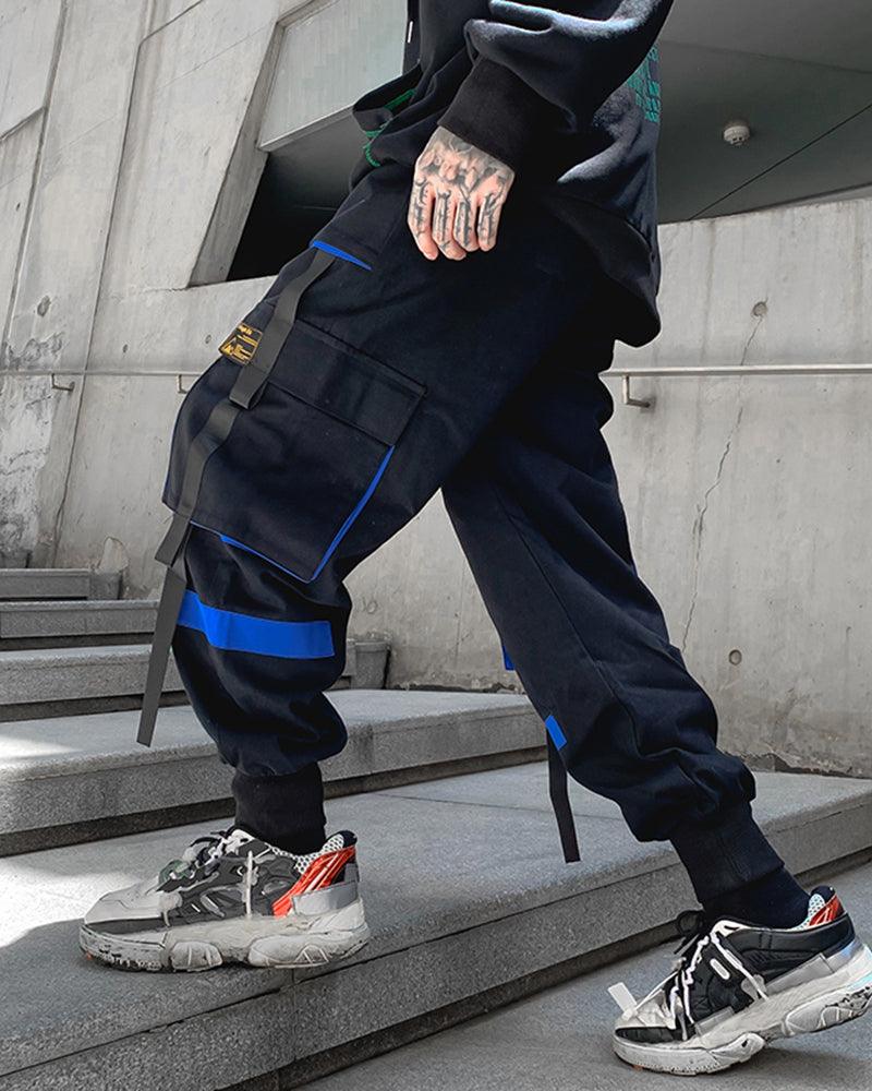 Urban Patchwork Black Cargo Pants for Modern Style – Imaphotic