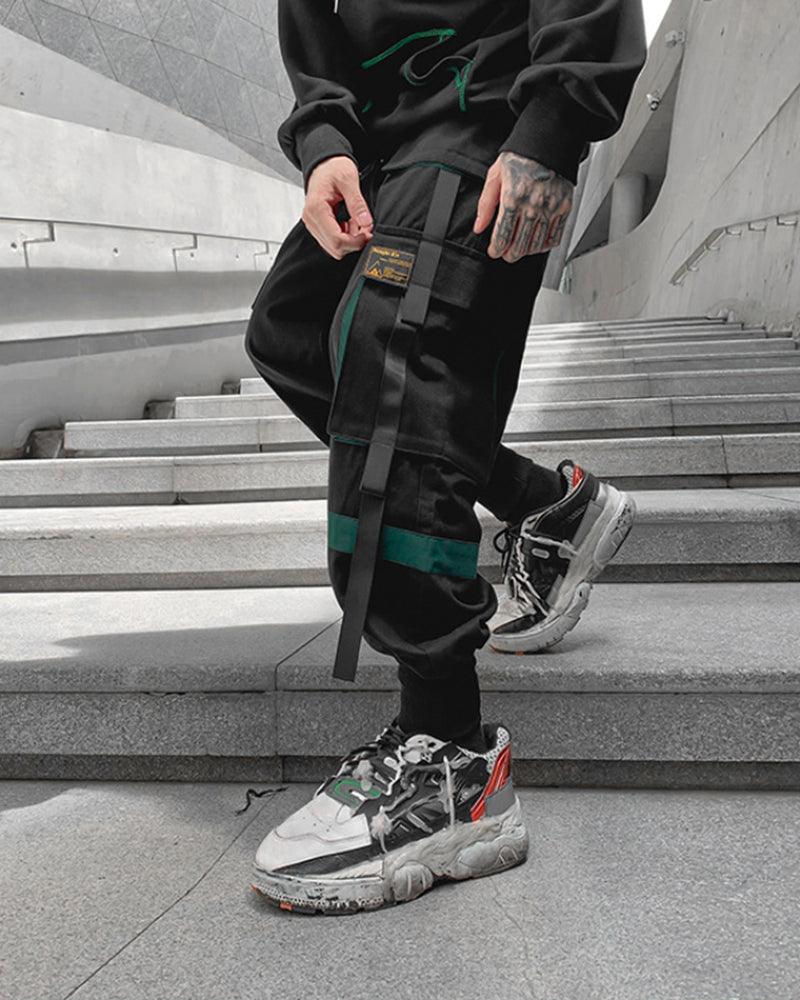 Urban Patchwork Black Cargo Pants -  machine washable pants - Urban Patchwork Black Cargo Pants for Modern Style - View 6