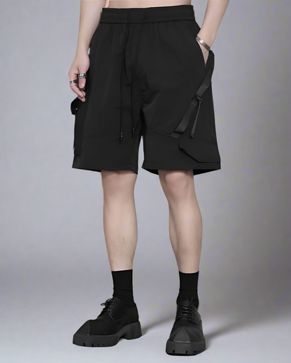 Urban Patchwork Cargo Shorts - cargo shorts - Woven Patchwork Cargo Shorts for Everyday Adventures - Main view