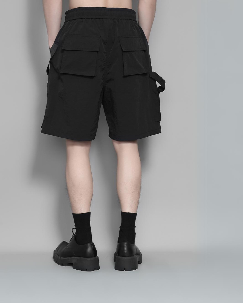 Urban Patchwork Cargo Shorts - stylish cargo shorts - Woven Patchwork Cargo Shorts for Everyday Adventures - View 2