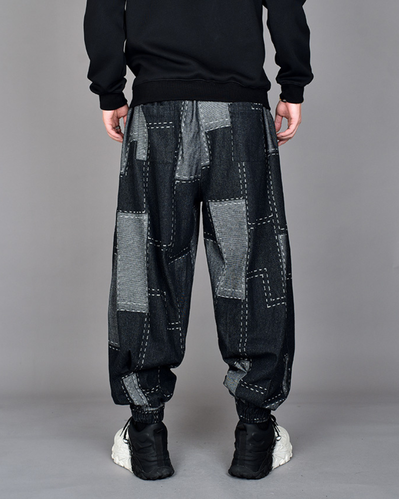Urban Plaid Harem Pants -  cotton blend - Urban Plaid Harem Pants for Fashionable Comfort - View 3