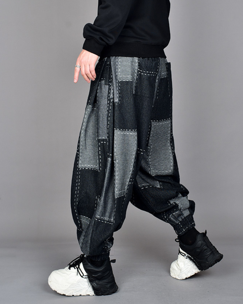 Urban Plaid Harem Pants -  harem pants - Urban Plaid Harem Pants for Fashionable Comfort - View 4