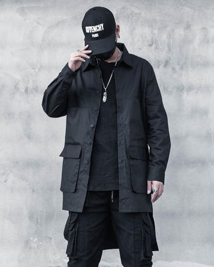 Urban Shield Long Sun Coat - stylish techwear coat - Urban Shield Long Sun Coat for Stylish Comfort - Main view