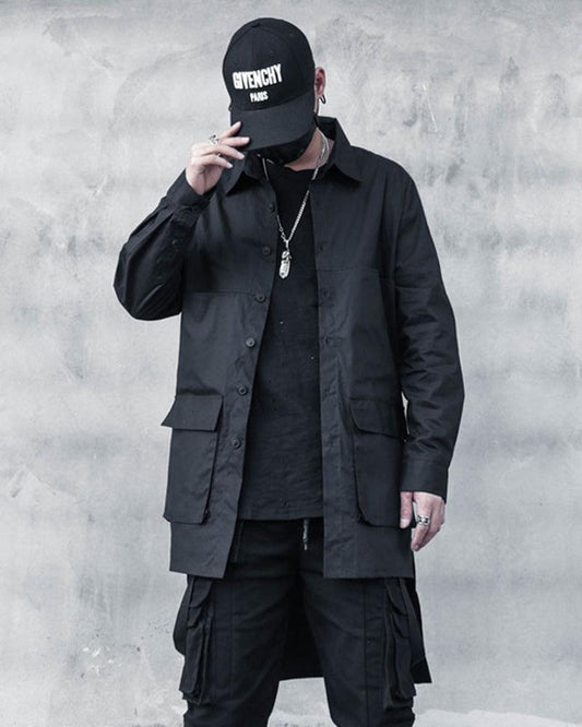 Urban Shield Long Sun Coat - stylish techwear coat - Urban Shield Long Sun Coat for Stylish Comfort - Main view
