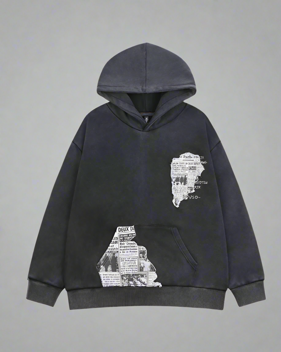 Urban Skull Print Hoodie - comfortable urban hoodie - Urban Skull Print Hoodie for Style and Comfort - Main view
