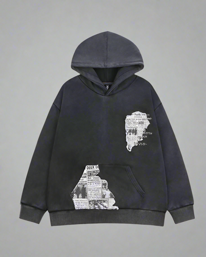 Urban Skull Print Hoodie - comfortable urban hoodie - Urban Skull Print Hoodie for Style and Comfort - Main view