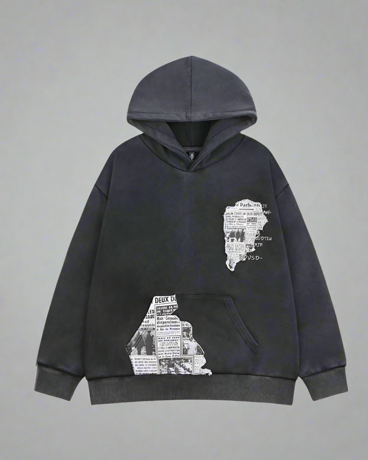 Urban Skull Print Hoodie - comfortable urban hoodie - Urban Skull Print Hoodie for Style and Comfort - Main view