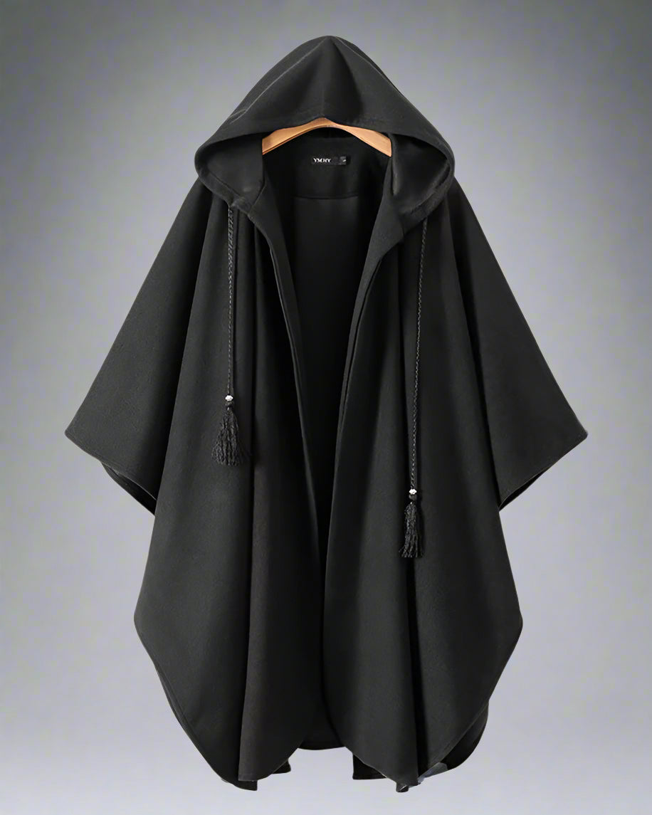 Urban Stealth Hooded Cape - versatile black cape - Urban Stealth Hooded Cape - Stylish and Versatile - View 2