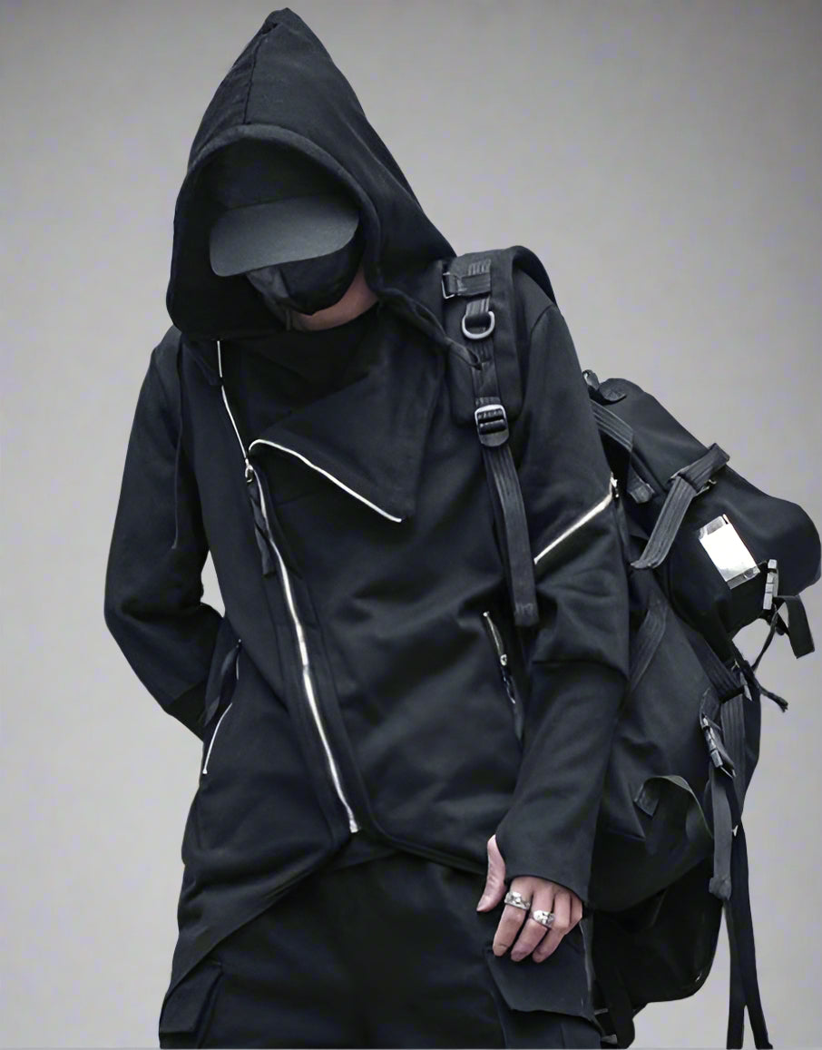 Urban Stealth Hooded Jacket - japanese techwear jacket - Urban Stealth Hooded Jacket for Comfortable Style - View 2