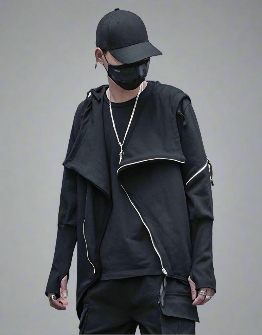 Urban Stealth Hooded Jacket -  black jacket - Urban Stealth Hooded Jacket for Comfortable Style - View 3