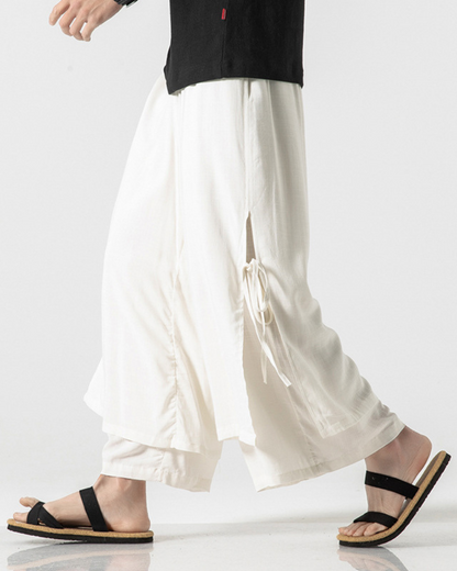 Urban Style Cotton Hakama Pants -  cotton pants - Urban Style Cotton Hakama Pants for Modern Fashion - View 4