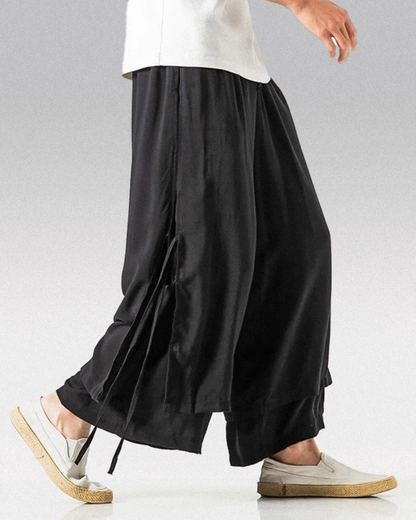 Urban Style Cotton Hakama Pants - hakama pants - Urban Style Cotton Hakama Pants for Modern Fashion - View 2