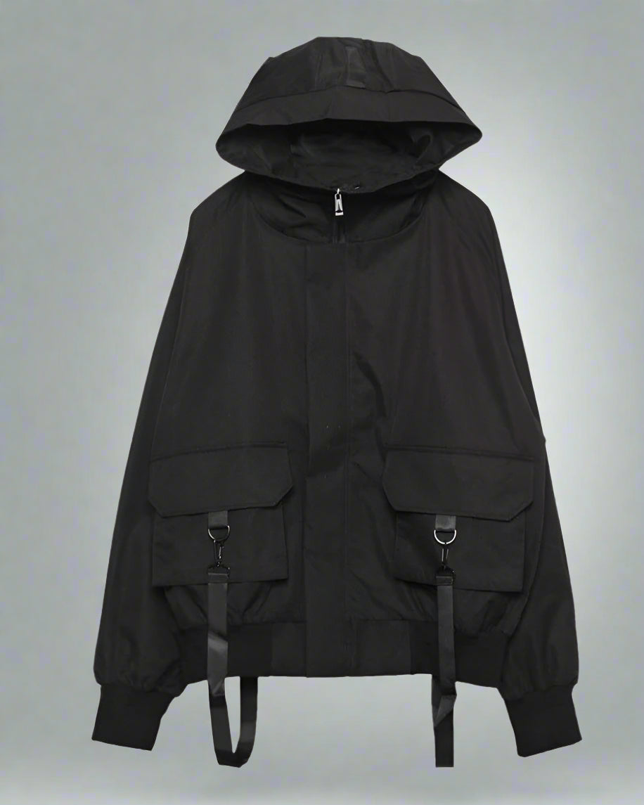 Urban Style Ribbon Hooded Jacket -  hooded jacket - Urban Style Ribbon Hooded Jacket for Modern Living - View 5