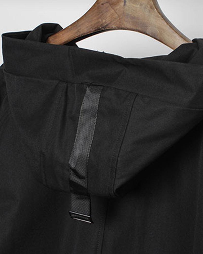 Urban Style Ribbon Hooded Jacket -  techwear - Urban Style Ribbon Hooded Jacket for Modern Living - View 7