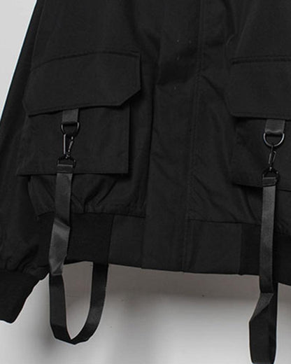 Urban Style Ribbon Hooded Jacket - urban jacket - Urban Style Ribbon Hooded Jacket for Modern Living - View 10