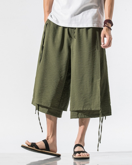 Urban Style Short Hakama - contemporary techwear - Urban Style Short Hakama Pants for Modern Looks - Main view