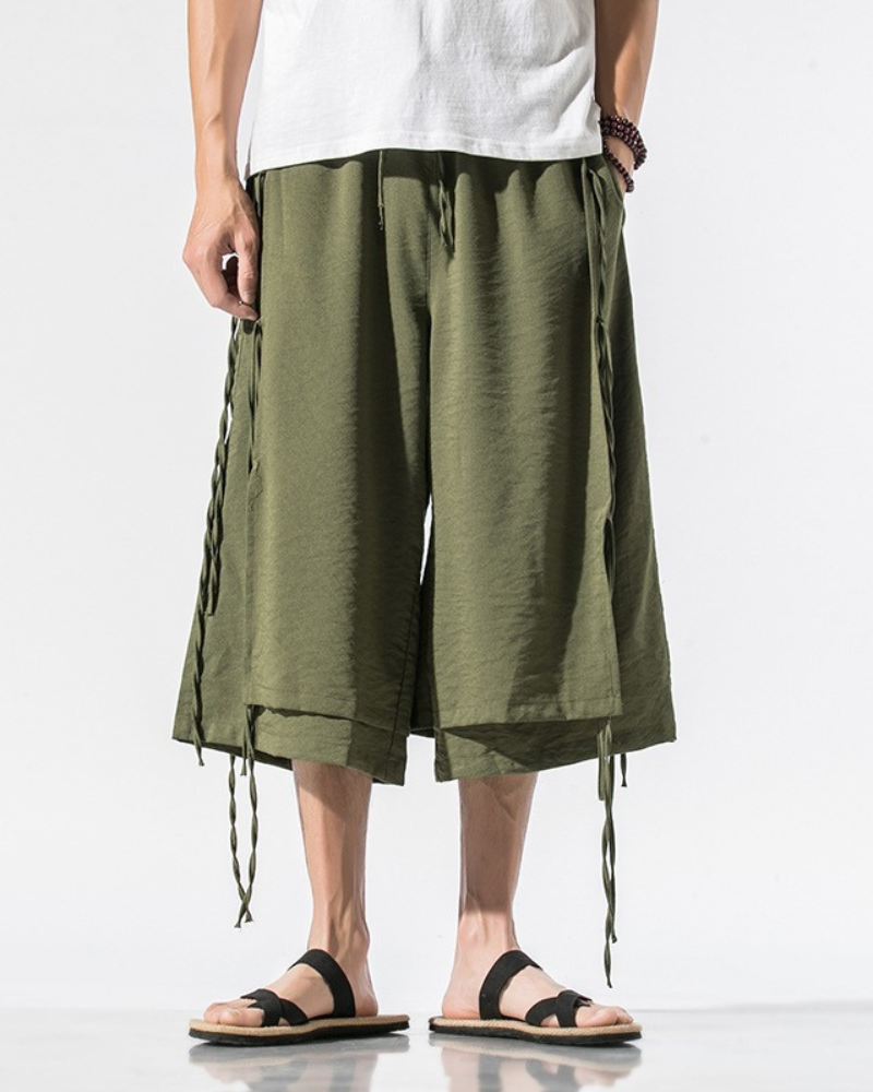 Urban Style Short Hakama - hakama pants - Urban Style Short Hakama Pants for Modern Looks - View 2