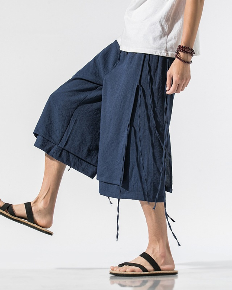 Urban Style Short Hakama -  techwear - Urban Style Short Hakama Pants for Modern Looks - View 6