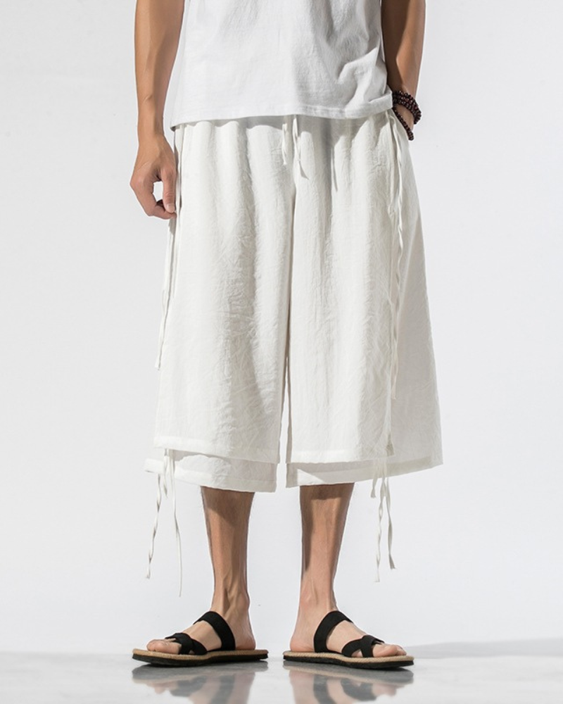 Urban Style Short Hakama -  traditional elegance - Urban Style Short Hakama Pants for Modern Looks - View 7