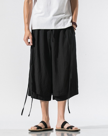 Urban Style Short Hakama -  urban style - Urban Style Short Hakama Pants for Modern Looks - View 8
