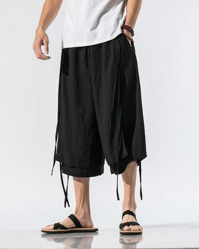 Urban Style Short Hakama -  versatile design - Urban Style Short Hakama Pants for Modern Looks - View 9