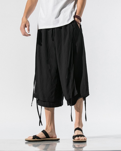Urban Style Short Hakama -  versatile design - Urban Style Short Hakama Pants for Modern Looks - View 9