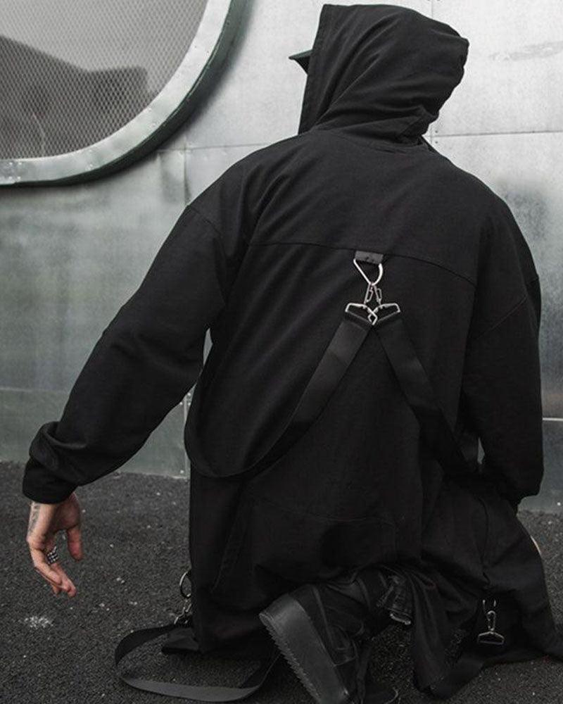Urban Tactical Long Coat -  cyberpunk design - Urban Tactical Long Coat for Comfortable Layering - View 3