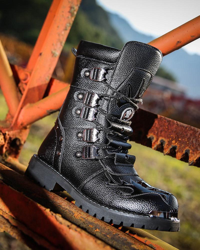 Urban Tech Motorcycle Boots -  cyberpunk aesthetic boots - Urban Tech Motorcycle Boots for Everyday Style - View 4