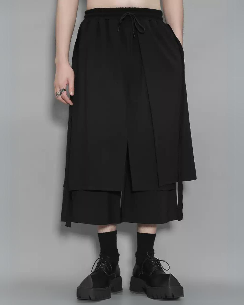 Urban Techwear Hakama Pants - contemporary hakama pants - Contemporary Techwear Hakama Pants for Modern Style - Main view