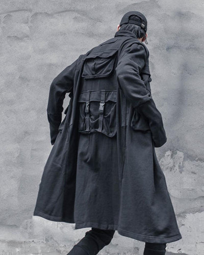 Urban Techwear Long Cargo Coat -  comfortable durable coat - Urban Techwear Long Cargo Coat for Versatile Style - View 5