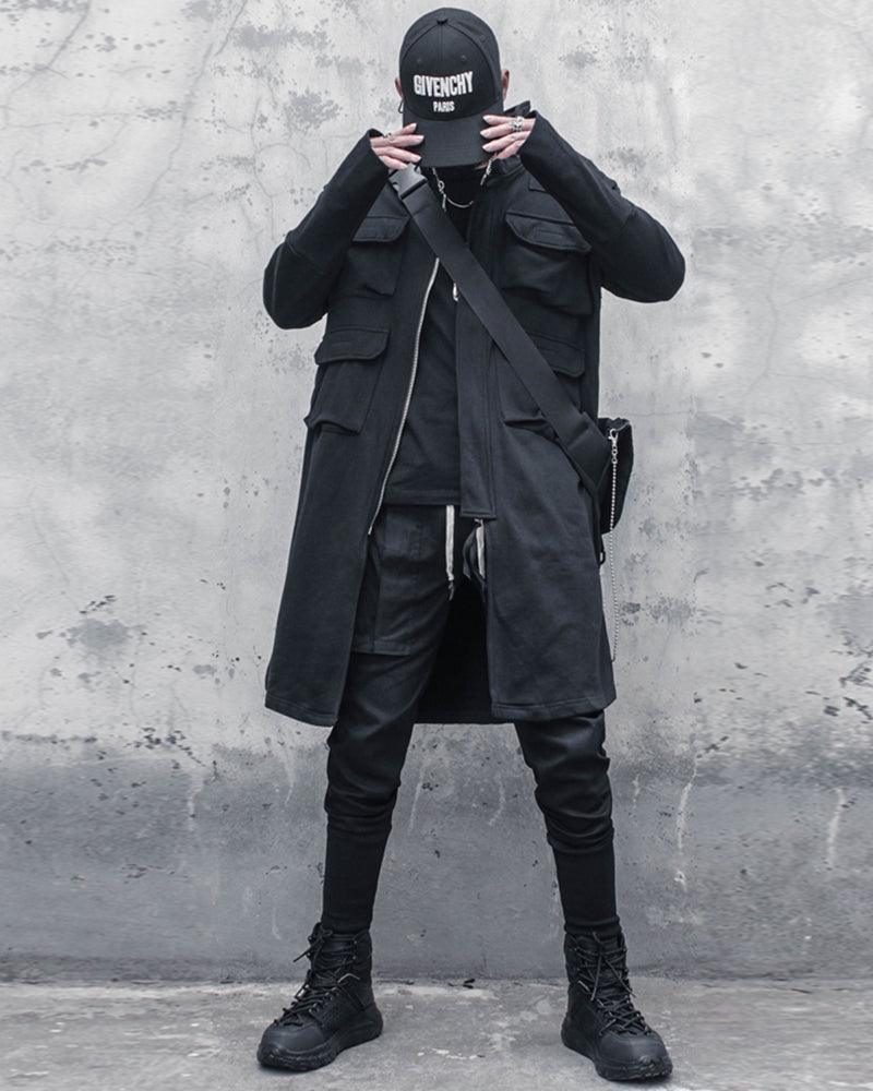 Urban Techwear Long Cargo Coat -  techwear - Urban Techwear Long Cargo Coat for Versatile Style - View 7