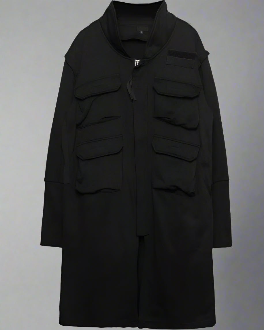 Urban Techwear Long Cargo Coat -  urban wear - Urban Techwear Long Cargo Coat for Versatile Style - View 8