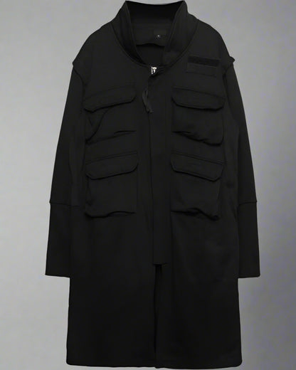Urban Techwear Long Cargo Coat -  urban wear - Urban Techwear Long Cargo Coat for Versatile Style - View 8