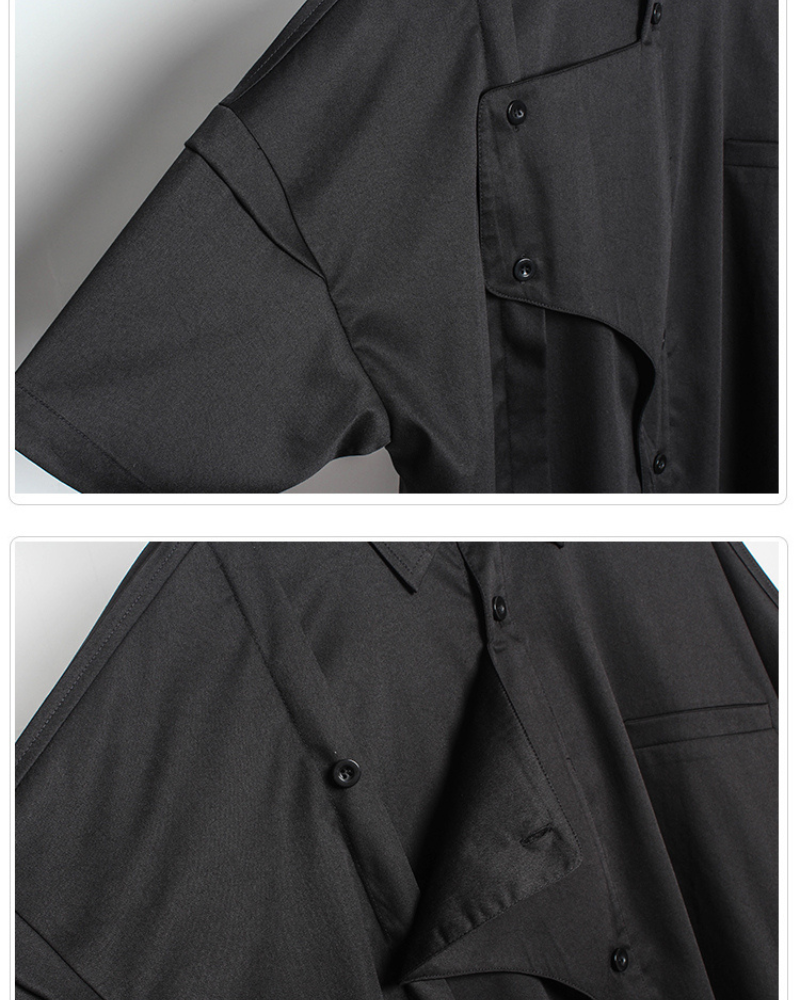 Urban Techwear Oversized Shirt -  oversized shirt - Urban Techwear Oversized Shirt in Black - View 6