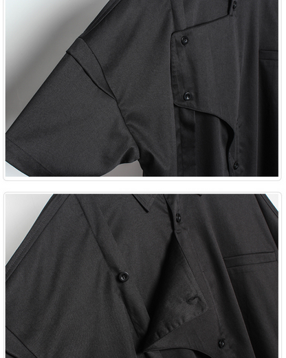 Urban Techwear Oversized Shirt -  oversized shirt - Urban Techwear Oversized Shirt in Black - View 6