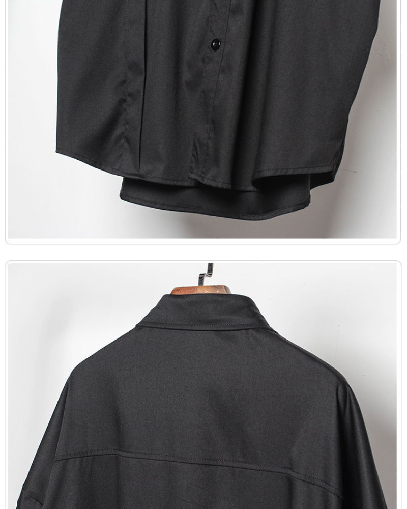 Urban Techwear Oversized Shirt -  premium fabric shirt - Urban Techwear Oversized Shirt in Black - View 7