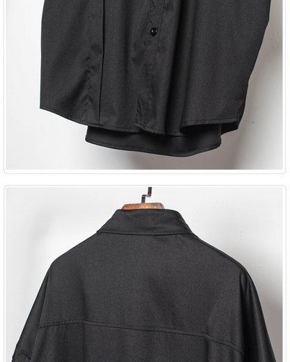 Urban Techwear Oversized Shirt -  premium fabric shirt - Urban Techwear Oversized Shirt in Black - View 7