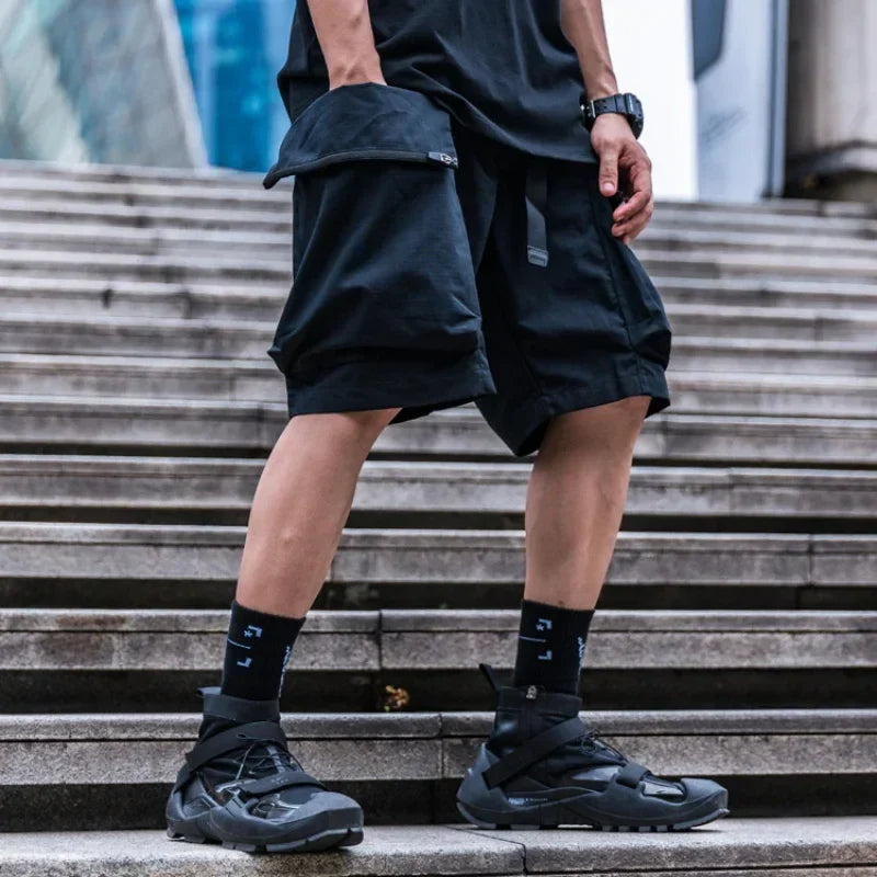 Urban Techwear Utility Shorts -  functional clothing - Urban Techwear Utility Shorts for Everyday Adventures - View 5