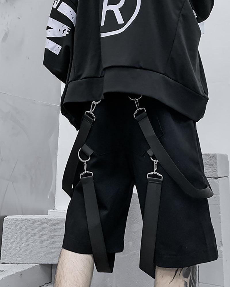 Urban Utility Cargo Shorts - techwear ribbon cargo shorts - Stylish Urban Utility Cargo Shorts for Everyday Wear - View 3